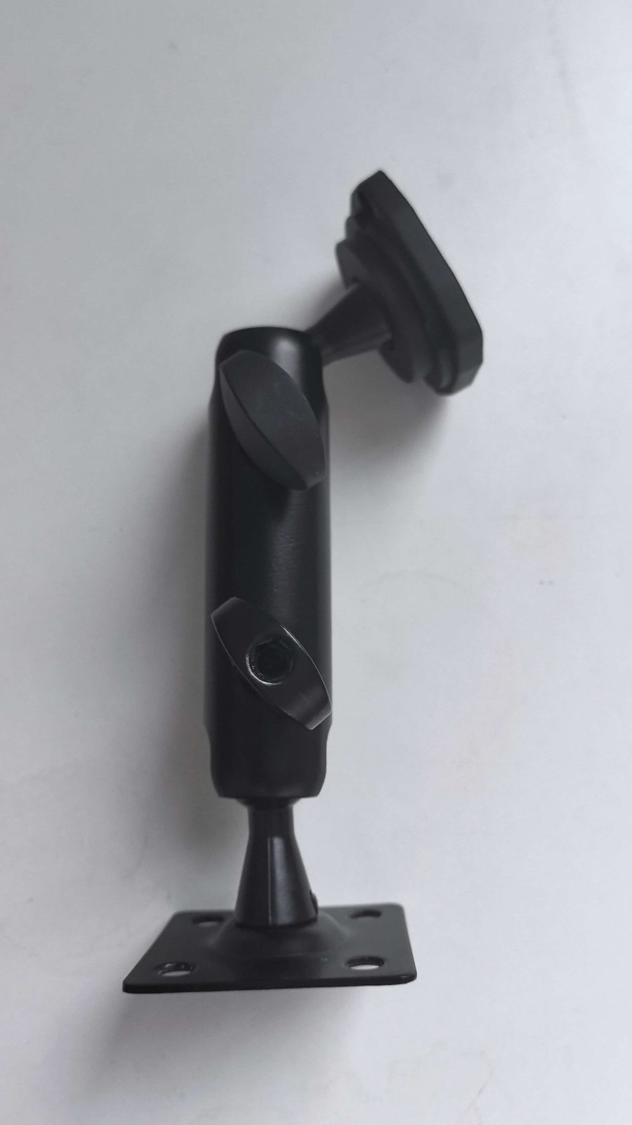 Articulating black mounting arm with base plate