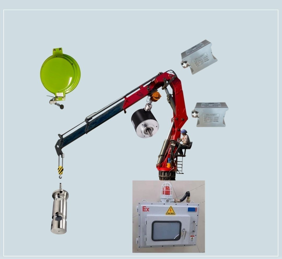 Typical knuckle boom crane arrangement — illustrative diagram, not a site photograph