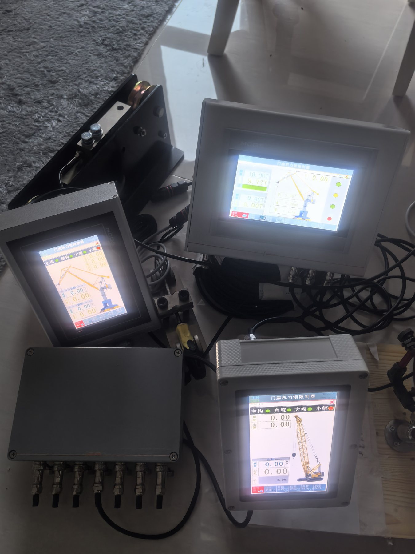 Row of powered terminals undergoing batch verification