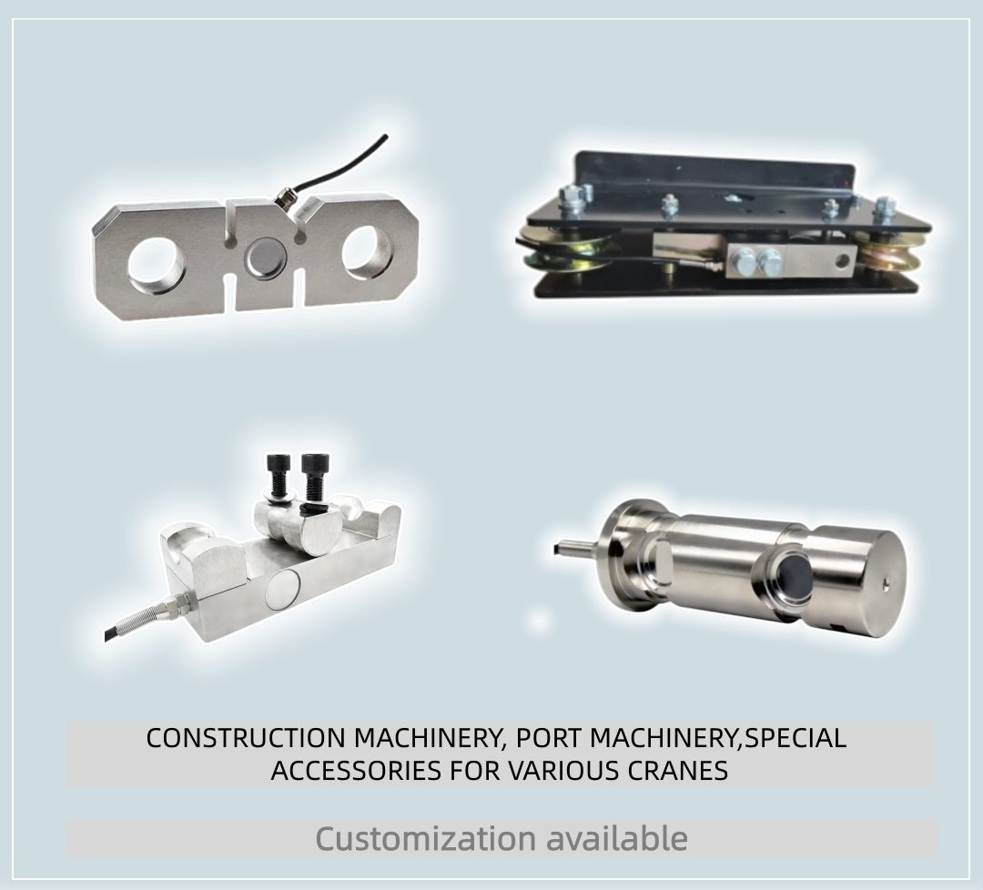 Four load cell types: clevis pin, shear beam, block and cylindrical